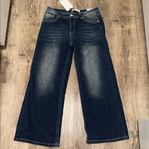 Dark Indigo Wide-Leg Jeans